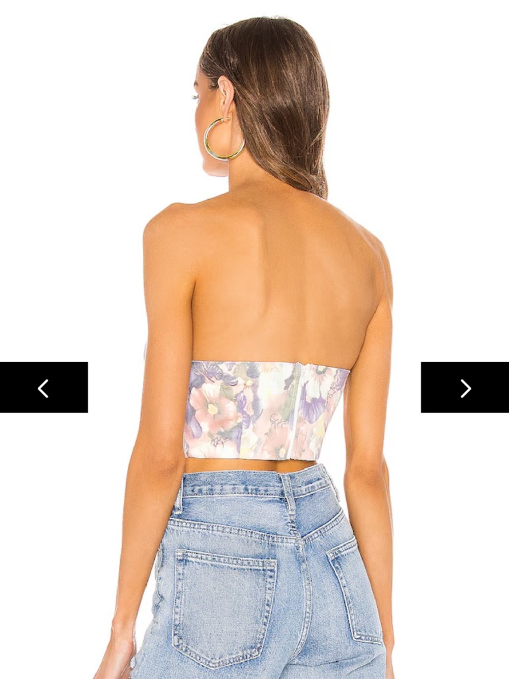Revolve Strapless Floral Bustier Top - Lavender Pink - Picture 4 of 10